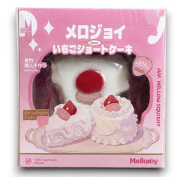 マイストアのメロジョイいちごショートケーキスライス。雲のように柔らかいシリコン素材のスイーツ型触感トイ。