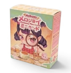 マイストアのメロジョイ ミニランド、キャラクターイラストが描かれたブラインドボックス仕様のコレクション玩具パッケージ
